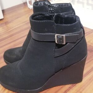 Black Wedge Ankle Boots